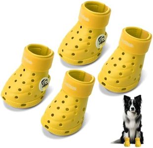 Dog Shoes Breathable Dog Shoe for Hot Pavement, Dog Booties and Paw Protectors, Non-Slip Waterproof Dog Sandals Boots (Yellow, L: (3.1’’x2.5'')(L*W))