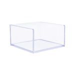 NatSumeBasics Acrylic Sticky Note Holder Dispenser Clear Memo Cube Post a It Note Pads Holder, 3 x 3 Cute Office Supplies for Desk Organizer Accessories (Clear)