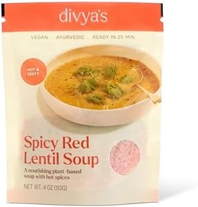 Divya's Spicy Red Lentil Soup Mix, One-Pot Ayurvedic Soup Mix with Red Lentils & Spices, Healthy & Nourishing High Protein Plant-Based Meal, Vegan, Non-GMO, Gluten Free, Organic, Family Size - 4 Meals