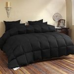 LEYCAY Luxury Goose Feather Down Duvet King Size,Fluffy All Season Duvet Insert,Down Proof 100% Cotton Fabric Premium Hotel Collection Down Comforter with 8 Corner Tabs(Black,106x90 Inches)