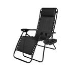 Vivo Technologies Folding Reclining Adjustable Zero Gravity Lounge Chair, Garden Chair Leisure Beach Chair with Headrest Sun Loungers Powder-Coated Steel Frames, Black