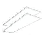 eSenlite 1x4 LED Flat Panel Light, Backlit 35W 4550 Lumen 3000K-5000K Dimmable Drop T-Bar Ceiling Surface Hanging Residential Commercial Industrial UL DLC Listed, 2 PC