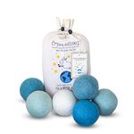 Friendsheep Ocean Wool Dryer Balls Blue 6 Pack XL Organic Premium Reusable Cruelty Free Handmade Fair Trade No Lint Fabric Softener Color, 6 Count