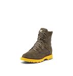 SOREL Women's OTM Caribou Boot — Alpine Tundra, Cyber Yellow — Waterproof Suede & Nylon Snow Boots — Size 11