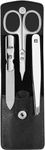 ZWILLING Manicure Pedicure Set 3 Pieces with Combination Nail Scissors for Hands and Feet, 100% Leather, Black