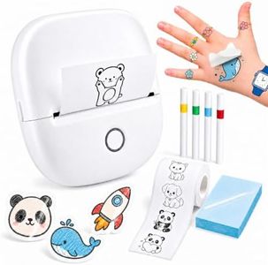 ByteCintia Smart Temporary Tattoo Maker for Kids, Inkless AI Thermal Printer with App & Photo-to-Art Design, Includes 40 Transfer Sheets & 4 Markers, Toys Gifts for Ages 5-12 (White)