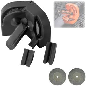 Drill Bit Sharpener, Multipurpose Drill Bit Grinding Sharpener Portable Drill Bit Sharpener with 2 Grinding Wheels for All Bits,Afilador De Brocas,Knife Sharpener Tool, Black