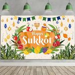 HOWAF Happy Sukkot Backdrop Banner,