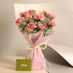 Ferns N Petals Paradise On Earth Carnations Bouquet For Valentine's Day Gift, Birthday Gift, Anniversary, Thank You, Get Well Soon, Congratulations, & Mother's Day Gift (Same Day Delivery)