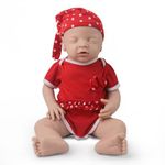 IVITA Full Body Silicone Reborn Baby Doll Newborn Baby Doll Open Mouth Handmade Blue Eyes Soft Baby Doll Girl (WG1514-47cm-2873g-Girl)