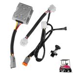 Club Car Precedent Led Head Light with Bumper Replacement or DC 48V to 12V Step-Down Converter Kit for 2004-UP Electric Golf Carts