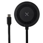 Boompods MagClix Super Fast Wireless Charger - 15W Wireless Charging Pad, Qi-Certified Wireless chargers for Capable Cell Phone/iPhone/Samsung/Other Smartphone Devices, Desk Charger, Black