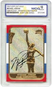 1998 Michael Jordan Fleer '86 Rookie Signature Series 23KT Gold Card PRISM HOLO REFRACTOR - Graded Gem-Mint 10