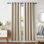 Amazon Basics Room Darkening Blackout Window Curtains with Grommets - 52 x 84-Inch, Beige, 2 Panels