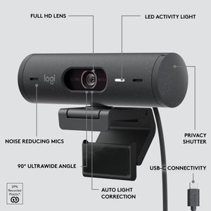 Logitech Brio 500 HD Webcam – Graphite