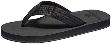 NewDenBer Mens Flip Flops Comfortable Thong Sandals Lightweight Summer Beach Sandals, All Black, 16