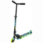 Madd Gear Carve FLIGHT Folding Kick Scooter with LED Light Up Deck and Wheels for Kids Aged 3 Years and Up (Blue/Lime)