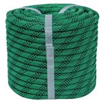 YUZENET Braided Polyester Arborist Rigging Rope (3/8 inch X 150 feet) High Strength Outdoor Rope for Rock Climbing Hiking Camping Swing, Green/Black