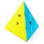 D-FantiX QY Toys Pyraminx Stickerless Speed Cube Triangle Magic Cube Puzzle Christmas Toys Gifts for Kids