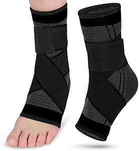 Ankle Support, Adjustable Compression Ankle Sleeves, Sports Ankle Braces Foot Heel Socks for Men&Women, One Size [1 Pair] (Black)