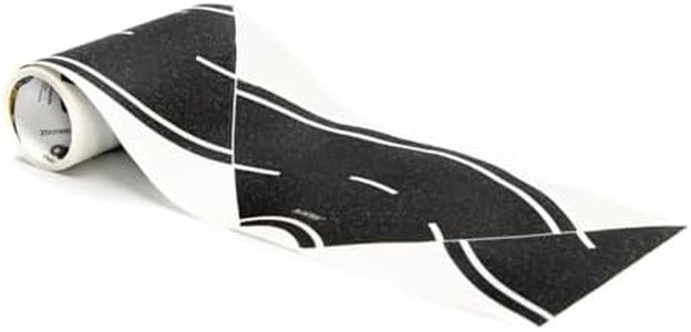 PlayTape Road Tape Curves for Toy Cars - Sticks to Flat Surfaces; No Residue; 1 Roll of 36 Curves, 4 in. Wide