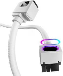 AsiaHorse Hydrus-16PIN GPU PSU Extension Cable ARGB Light, Copper Wire Motherboard Power Extension Cable Integrated Minimalist Design, 2000W Power (Whole Set), PC Power Cord for RTX 4070, 4080, 4090