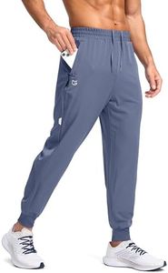 G Gradual Men's Joggers with Zipper Pockets Lightweight Athletic Workout Pants Quick Dry Sweatpants for Men Running Hiking(Slate Blue,XL)
