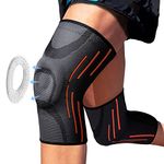 2 Pack Knee Support - Knee Compression Sleeves for Men & Women with Patella Gel Pads, Knee Brace for Working Out, Running, Weightlifting, for Arthritis Joint Pain Relief ACL Size L