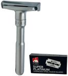 G.B.S Chrome Adjustable Men's Double Edge Safety Razor Blade and 10 G.B.S Platinum Blades Refills