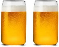 LUXU Beer Glass, 20 oz Can Shaped Beer Glasses Set of 2 -Craft Drinking Glasses,Large Beer Glasses for Any Drink and Any Occasion (Set of 2)