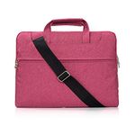 FINDING CASE 14 Inch Laptop Sleeve Bag,Shockproof Notebook Pouch Case Handbag for 14" Samsung Sony ASUS Acer Lenovo Dell HP Toshiba Chromebook Carrying Computers Adjustable Shoulder Strap Handle Pink