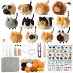 Truslin Needle Felting Kit,12 Pieces Doll Making Hobby Kit for Beginners with manual, Felting Pad and Felting Needle, felting wool for DIY Kit, Home Decoration Birthday Gift- Faceless Animals 12pcs