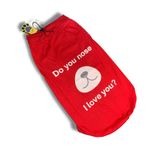 A+A Pets Graphic Printed Do You Nose I Love You Premium Tshirt | for Dog, Puppy, and Cat | Round Neck | Breathable Costumes Soft, Light Weight Apparel | 100% Cotton (5XL, Red)