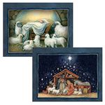 LANG Nativity Assorted Two Set Christmas Cards by Susan Winget, 2 Unique Designs per Box, 18 Cards with 19 Envelopes, Beautiful Nativity Artwork, Perfect for Sending Holiday Greetings (1008105)