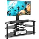 Rfiver Swivel Glass TV Stand with M