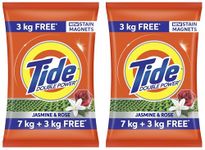 Tide Plus Double Power Detergent Washing Powder Jasmine & Rose 7kg + 3kg FREE (Pack of 2)