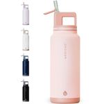 GROSCHE Alpine Flip n' Sip 40oz Insulated Water Bottle - Stainless Steel, Leakproof Flask with Straw - Perfect for Gym, Travel & Outdoor Use - Keeps Water Cold Upto 60 hrs - Rose Pink