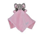 Pink Soft Soother Stuffed Plush Elephant Animal Baby Comforter Toy Blanket | New Born Baby Girl and Boy Infant Toddler Cuddle Snuggle Toy Blankets for Nursery Strollers, Cots, Cribs, Car Seats