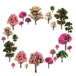 29pcs Mixed Model Trees, 1.5-5 inch(4-12 cm), OrgMemory Fruit Trees, Ho Scale Trees, Model Train Scenery, Architecture Trees, Flower Trees with No Bases