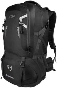 OcioDual Sac a Dos Randonnee 60L Noir, Sac Randonnée, Voyage Imperméable Léger, Sac de Voyage Cabine Pliable, Sac a Dos Homme Montagne Trekking, Kit Survie Guerre
