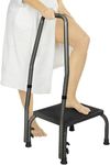 Vive Heavy Duty Step Stool with Handle - Bariatric Footstool Riser for Adults and Kids - Platform with Handrail for Kitchen, Bedroom, Bathroom - Portable, Medical, Lightweight Step For Child, Senior