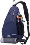 WATERFLY Sling Bag Crossbody Backpack: Over Shoulder Daypack Casual Cross Chest Side Pack (Large, Blue)