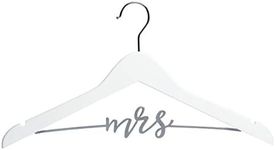 Pearhead Mrs. Wedding Dress Hanger for Bride to Be, Bridal Hanger, Bride Accessory, White, Large