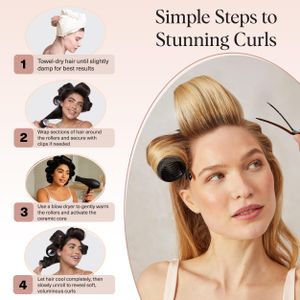 Kitsch Ceramic Hair Rollers, 8-Piece Set – Black