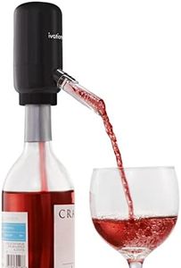 Ivation Wine Aerator & Dispenser with Flexible Tube | Electric Battery-Operated Universal Wine Bottle Spout with Automatic Button Dispenser, Aeration Control, Integrated LED Light & Removable Rod