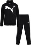 PUMA Boys' Pants Set - 2 Piece Tricot Athletic Zip Up Jacket Sweatshirt and Active Jogger Pants - Boys Activewear Set (4-16), Size 5, Black