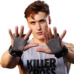 AEOLOS Leather Gymnastics Hand Grips-Great for Gymnastics,Pull up,Weight Lifting,Kettlebells and Crossfit Training (Gray, Large)