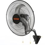 VEVOR Wall Mount Fan, 18 Inch, 3-speed High Velocity Max. 4000 CFM Oscillating Industrial Wall Fan, Commercial or Residential for Warehouse, Greenhouse, Workshop, Patio, Basement, Black, ETL Listed