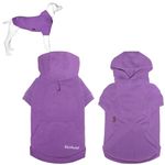 Kickred Basic Dog Hoodie Sweatshirts, Pet Clothes Hoodies Sweater with Hat and Leash Hole, Soft Cotton Outfit Coat for Large Medium Small Dogs, Purple (X-Large)