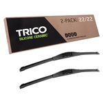 Trico Silicone Ceramic Automotive Replacement Windshield Wiper Blade, Ceramic Coated Silicone Super Premium All Weather includes 22 inch & 22 inch Beam blades (90-2222)